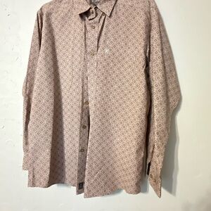 Ariat Men's Casual Button Down Shirt - Tan Pattern